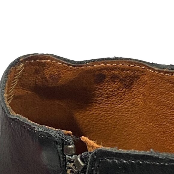 Marroqui Sanchez black leather ankle boots almond toe block heel women’s 40 - Picture 13 of 13